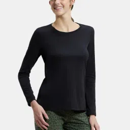 Jockey A140 Women's Super Combed Cotton Rich Relaxed Fit Solid Round Neck Full Sleeve T-Shirt-picture-26