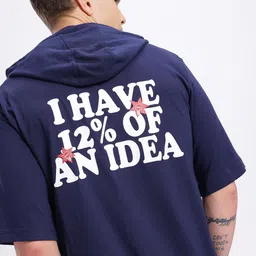 glitchez Typography Print Hooded Relaxed T-shirt-image-39