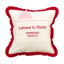 BandBox Cream-Coloured & Red Typography Printed Square Cushion Covers image 4