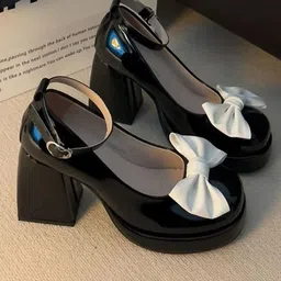 Street Style Store PU Platform Mules with Bows-22