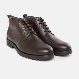 Roadster Men Coffee Brown Solid Mid-Top Flat Boots-image-11