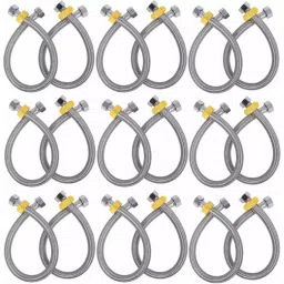 GENERIC Stainless Steel 24 inch Connection Pipe Silver, FG026 (Pack of 18)-11