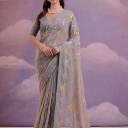 CaniBani Grey Pure Georgette Sarees-39