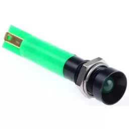 RS PRO Green Panel Mount Indicator 12V DC, Mounting Hole Size 8 mm, Termination Type Solder Tab, Model No 207860-3