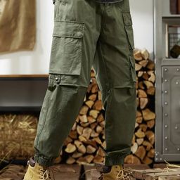 VOOTER Men Relaxed Cargos Trousers-image-25