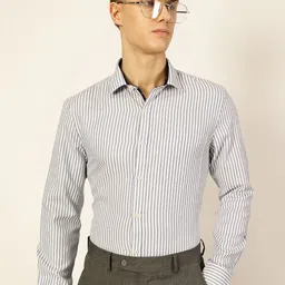 Thomas Scott Men Smart Cutaway Collar Vertical Striped Cotton Formal Shirt-image-83