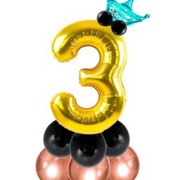 Shopperskart Prince 3 Number Foil Balloons Multicolor - Pack of 13-image-78