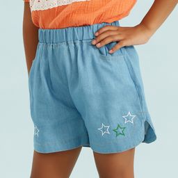 Kookie Kids Denim Shorts Embroidery Design - Blue-image-65
