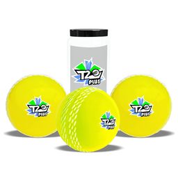Jaspo Soft T-20 Plus Practice Cricket Ball Pack of 3 - Yellow-18