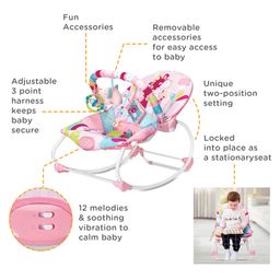 Mastela New Born to Toddler Rocker Bouncer Animal Print - Pink-image-56