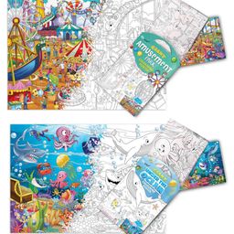 Gowoo Giant Amusement Park Colouring Poster and Giant Under the Ocean Colouring Poster - Gift Pack of 2 Posters-image-62
