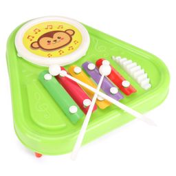 Petals Prime 3 in 1 Drum & Xylophone Band Set Monkey Face - Green-14