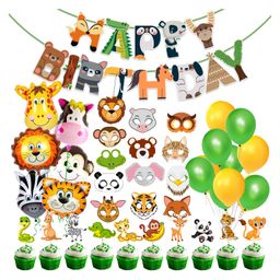 Zyozi Jungle Safari Birthday Decoration Items Multicolor - Pack of 55-image-63