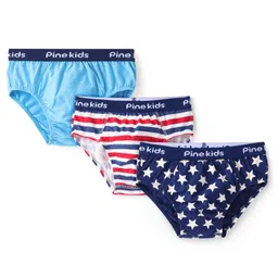 Pine Kids Cotton Lycra Knit Briefs Pack of 3 (Color & Print May Vary)-picture-38
