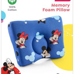 Babyhug Disney Digital Print Premium Cotton Rectangular Memory Foam Pillow Mickey Hot Air Balloon Print - Blue-17