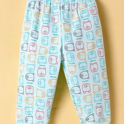 Tango Interlock Knit Full Length Bear Printed Lounge Pant - Light Blue-picture-11