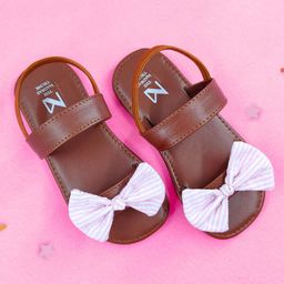 The Madras Trunk Bow Applique Detailed Sandals - Brown-image-50