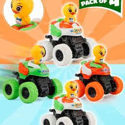 Fiddlerz Friction Cars for Kids Push and Go Toy Vehicles Duck Face Cartoon Cars for Toddlers Crawling Vehicle Toy for Boys and Girls (Pack of 4)-26