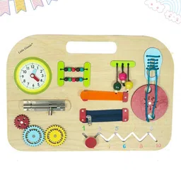LITTLE GINNIE Infants Brown Busy Board Activity Center-50