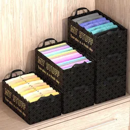 Kuber Industries Black & Beige 6 Pieces Drawer Organisers-8
