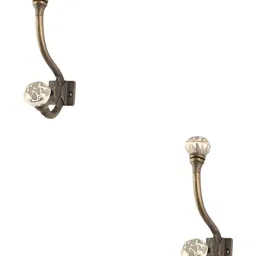 IndianShelf Grey 2 Pieces Ceramic Robe Wall Hangers Key Hooks-15
