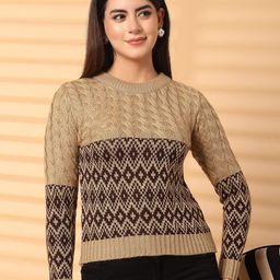 Clora Creation Women Cable Knit Woollen Pullover-image-2