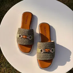 Peach Flores Women Marbella Leather Open Toe Flats-13