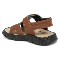 Tiny Bugs Checked Sandals With Velcro Closure - Tan image 4