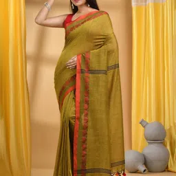 DESH BIDESH Woven Design Pure Cotton Taant Saree-21