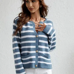 Oh Rare Women Striped Cardigan-image-38
