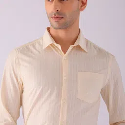Luxe by TIGC Men Spread Collar Micro Ditsy Printed Slim Fit Formal Shirt-image-5