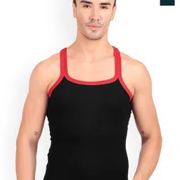 inner element Pack Of 2 Cotton Ribbed Gym Vests 121_GYMVEST_PK2_TEAL_BLACK_-image-56