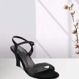 Metro Women Black Woven Design Sandals-picture-28