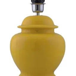 Homesake Yellow Ceramic Table Lamp with Cone Shade (Bulb Included) - Set of 1 image 4
