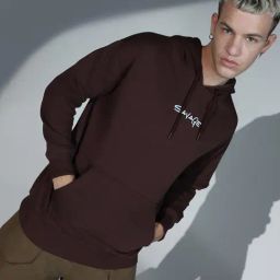 Hubberholme Brown Cotton Regular Fit Printed Hooded Sweatshirt-picture-16