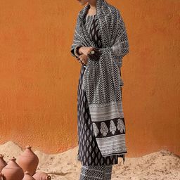 Indo Era Women Printed Regular Mirror Work Pure Cotton Kurta with Palazzos & With Dupatta-image-43