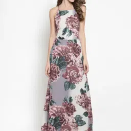 Sera Grey & Pink Floral Print Dress-image-15