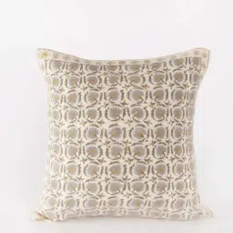 Fabindia Meghna Brown & Beige Cotton Cushion Cover - Set of 1-13