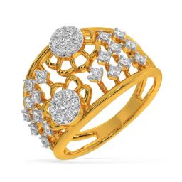 Kisna Diamond & Gold Jewellery Megan 14k (585) Diamond & Gold Ring For Women-image-58