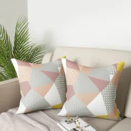Petal Home Origami Multicolor Cotton Cushion Covers - Set of 2-picture-45