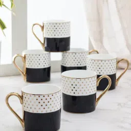 Clay Craft Multicolor Fine Ceramic Coffee Mug Set of 6 - 220 ml-13