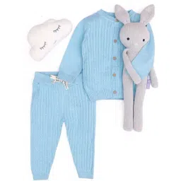 MiArcus Kids Blue Cotton Cardigan Set-64