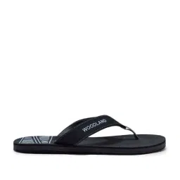 Woodland Men's Black Flip Flops-image-10
