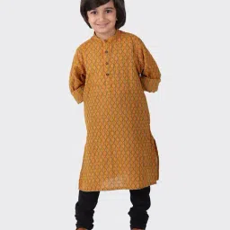 Fabindia Kids Multicolor Cotton Printed Kurta-image-30