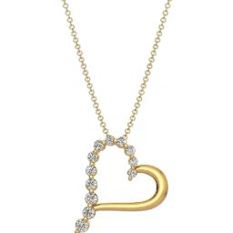 EMORI 18k (750) Yellow Gold Heart Felt Diamond Pendant-image-52