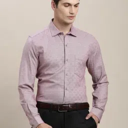 Turtle Light Mauve Cotton Slim Fit Checks Shirt-picture-10