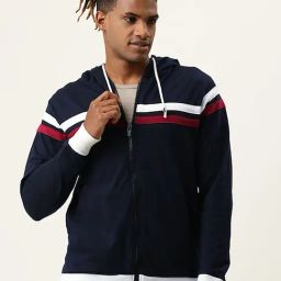 Veirdo Navy Regular Fit Bomber Jacket-image-1