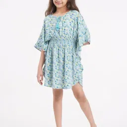 Ed-a-Mamma Kids Blue Floral Print Dress-image-56