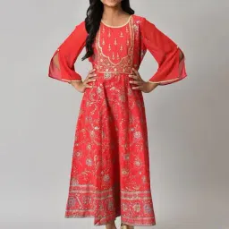 Aurelia Kids Pink Cotton Embroidered Dress-image-92