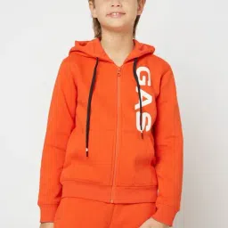 GAS Kids Orange & White Printed Full Sleeves Sweatshirt-image-87